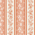 Pumpkin Burleigh Stripe Cocktail Napkin featuring pumpkin stripes with intricate Burleigh floral patterns on a cream background.