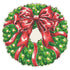 Die-cut Holiday Wreath Lattice Placemat by Hester & Cook featuring a wreath with gold balls and a red bow.