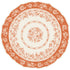 Die-cut Pumpkin Regal Placemat featuring a pumpkin and cream decorative design showcasing intricate Burleigh floral patterns with flowers arranged in concentric circles.