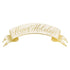 Happy Holidays Banner Table Accent featuring an illustration of a classic gold banner featuring an arched beige center with "Happy Holidays" in gold cursive lettering, elegant gold edges and curled ends.