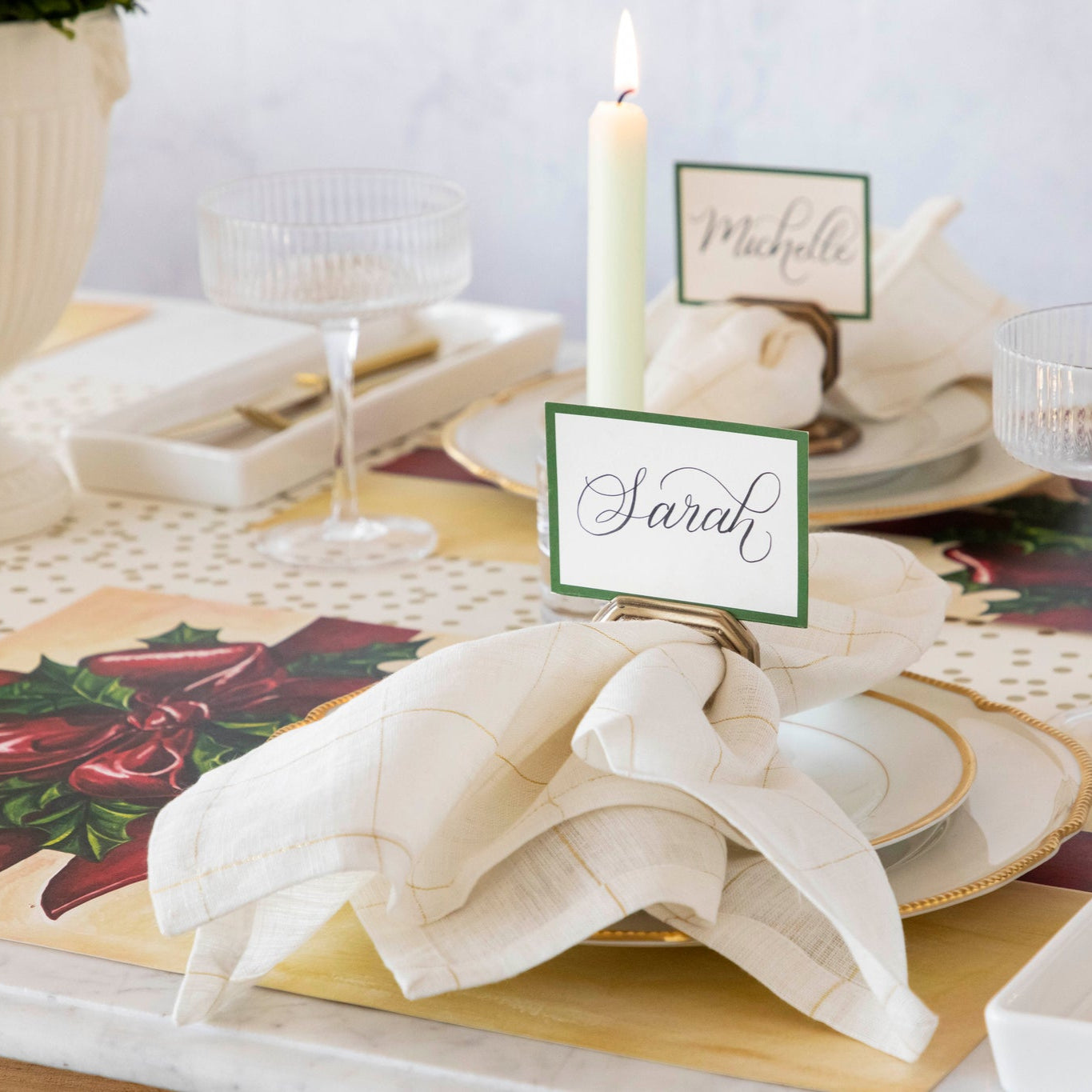 A festive christmas table setting with Hester & Cook&