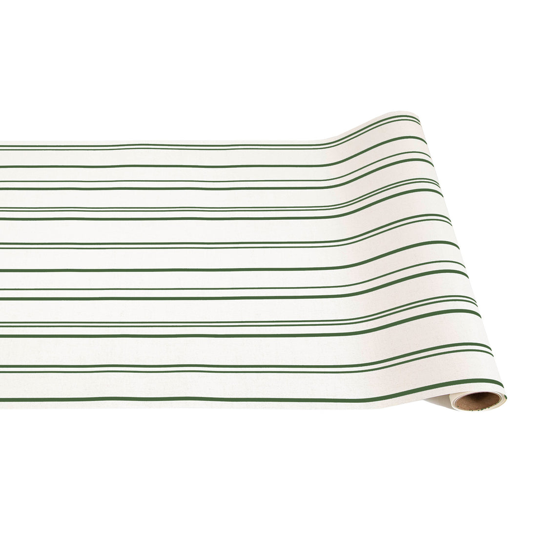 Antique Green Stripe Runner rolled out against a white background.
