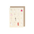 A cream greeting card featuring a grid of 16 different illustrated brides in various gowns. The included kraft paper envelope is tucked behind the card.