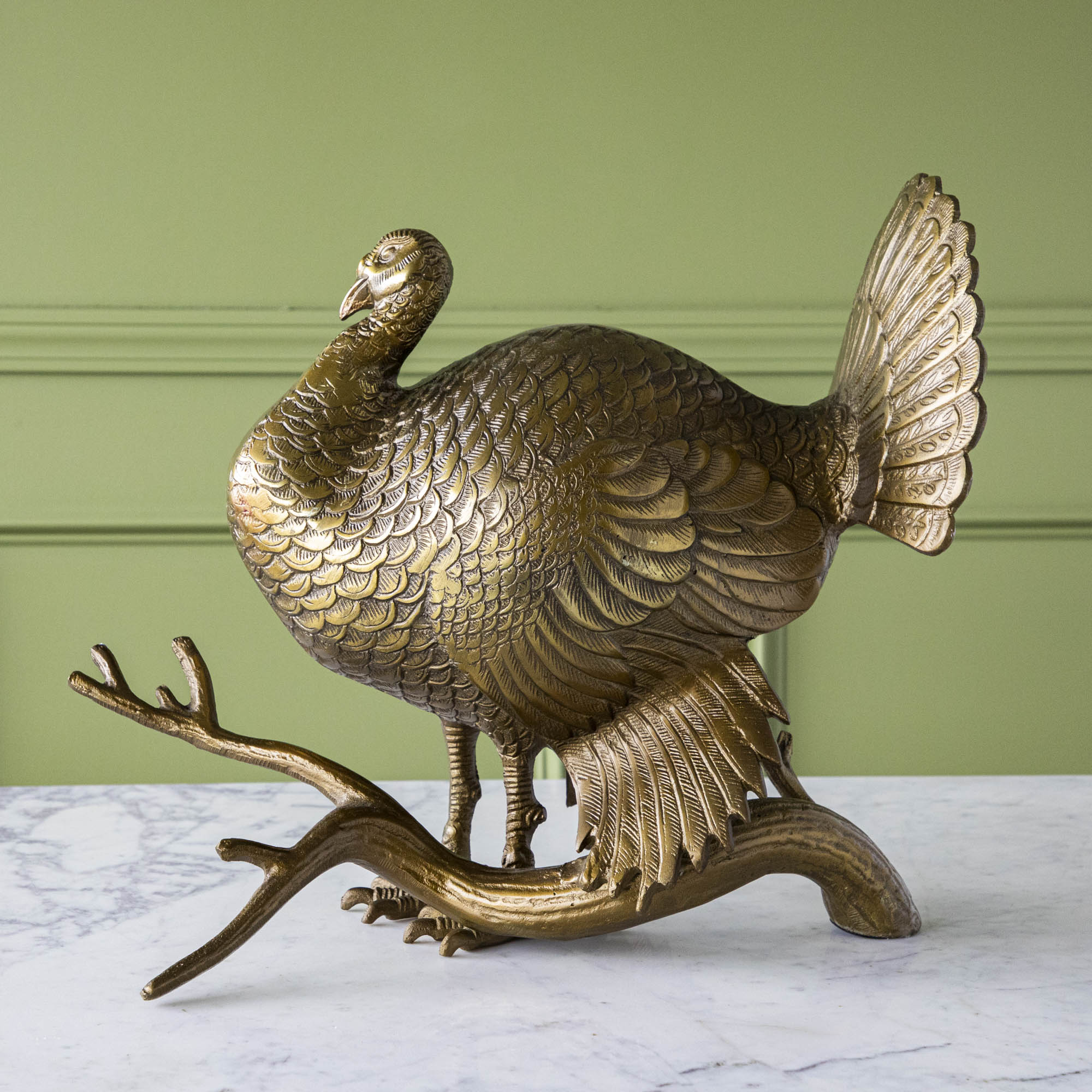 Metal Turkey on a Branch