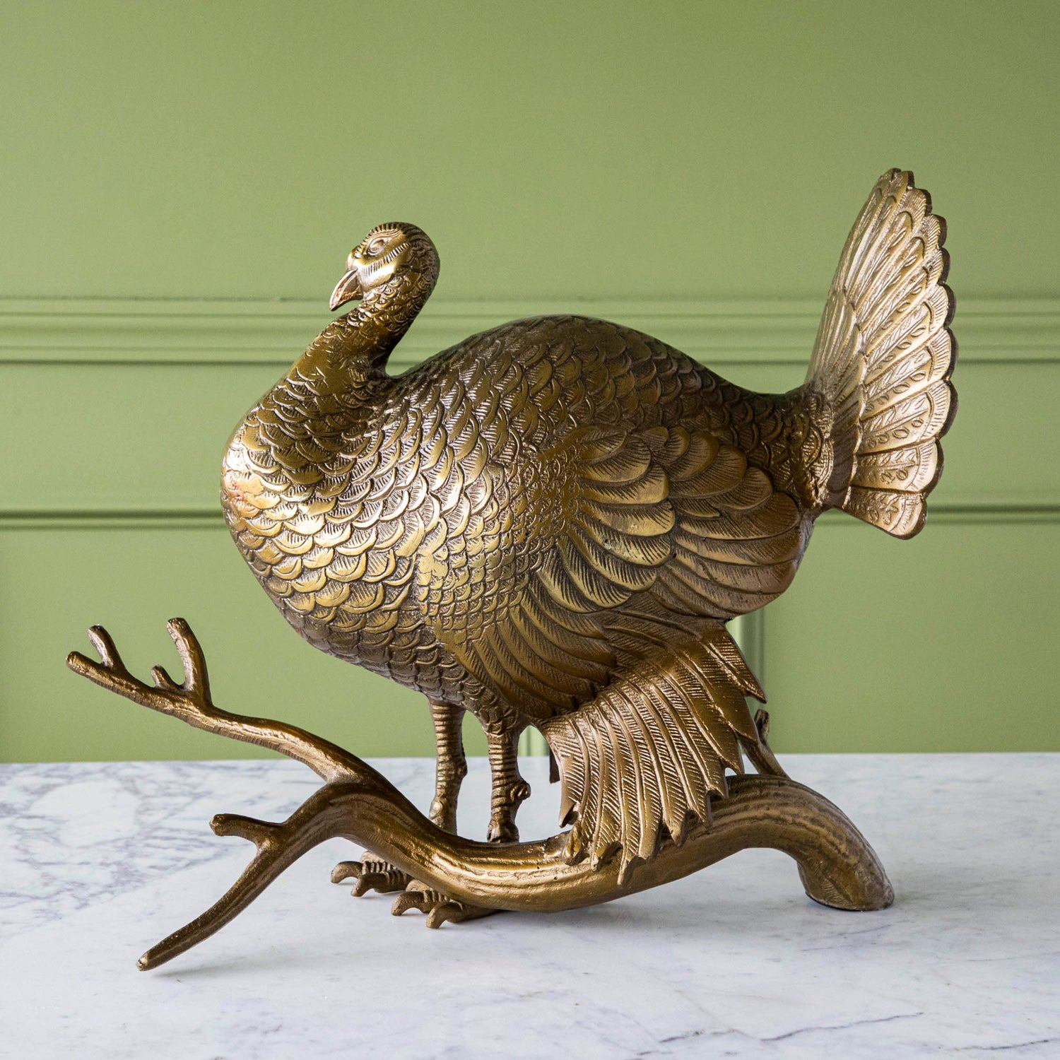 Metal Turkey on a Branch