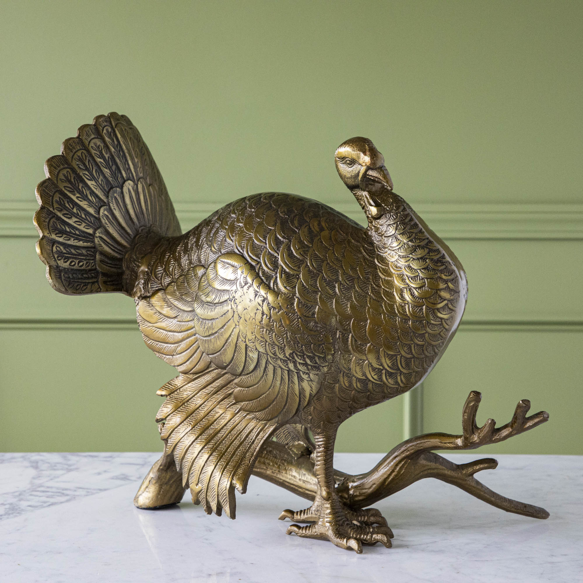 Metal Turkey on a Branch