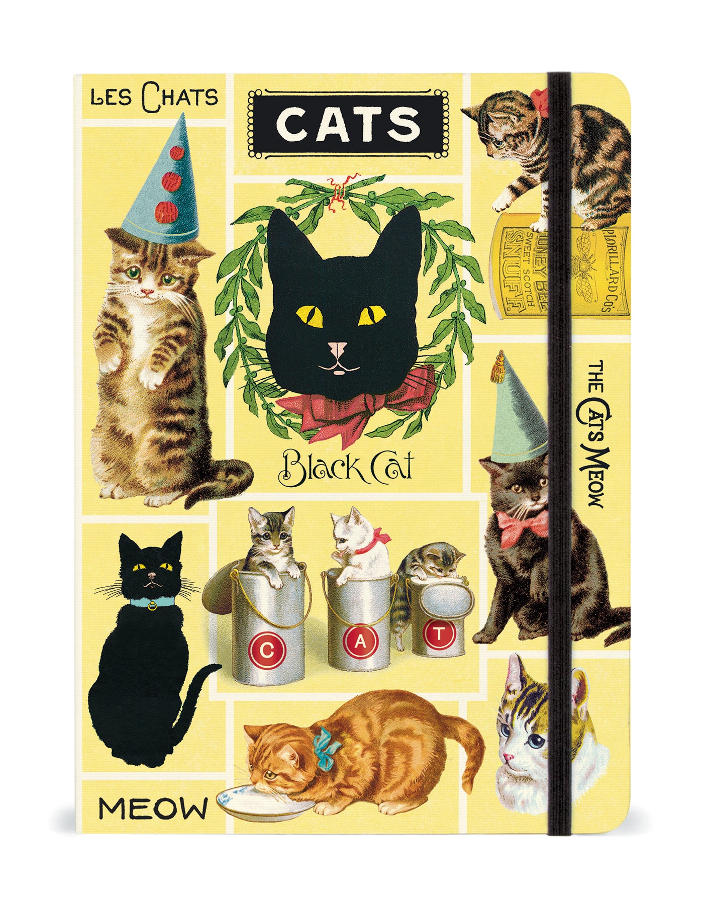 Cats Notebook by Cavallini featuring vintage images of whimsical cats from the Cavallini archives.