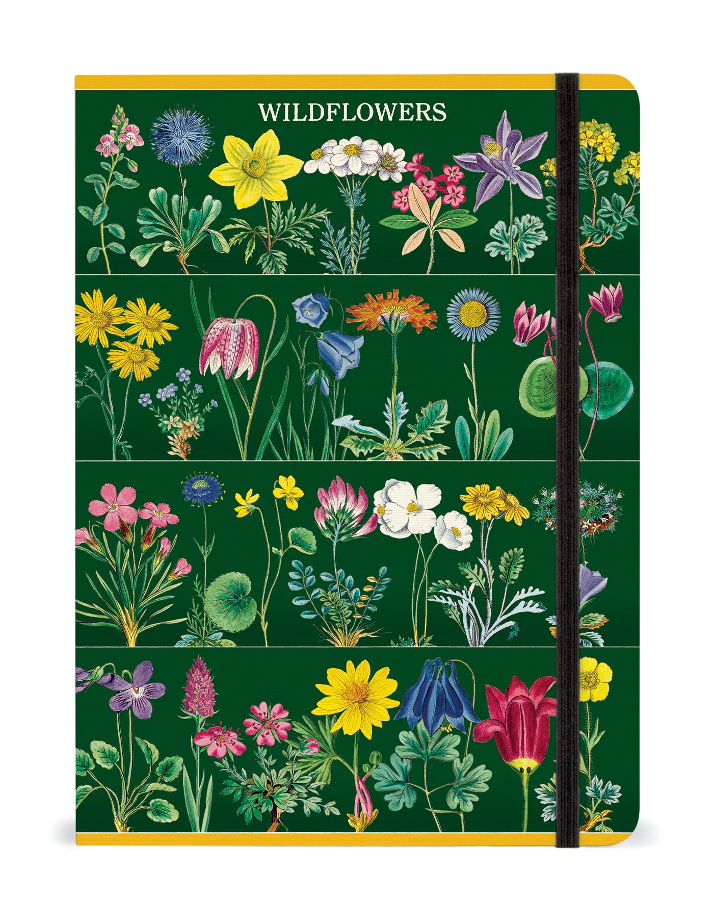 Wildflowers 2 Notebook featuring rows of various images of wildflowers from the Cavallini Archive.