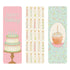 Happy Birthday Bookmarks Set of 3. The first showcases a birthday cake with a "Happy Birthday Message" the second features rows of colorful candles, and the third presents a cupcake with a candle on a confetti background. 