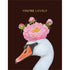 Greeting card with artwork of a swan&