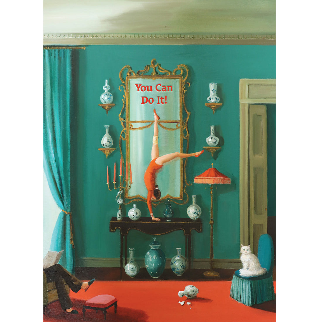 You Can Do It Card featuring artwork by Janet Hill with "You Can Do It!" in red text.