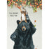 An illustration of a bear holding a rabbit on its head while it picks cherry apples. Text reads "I&