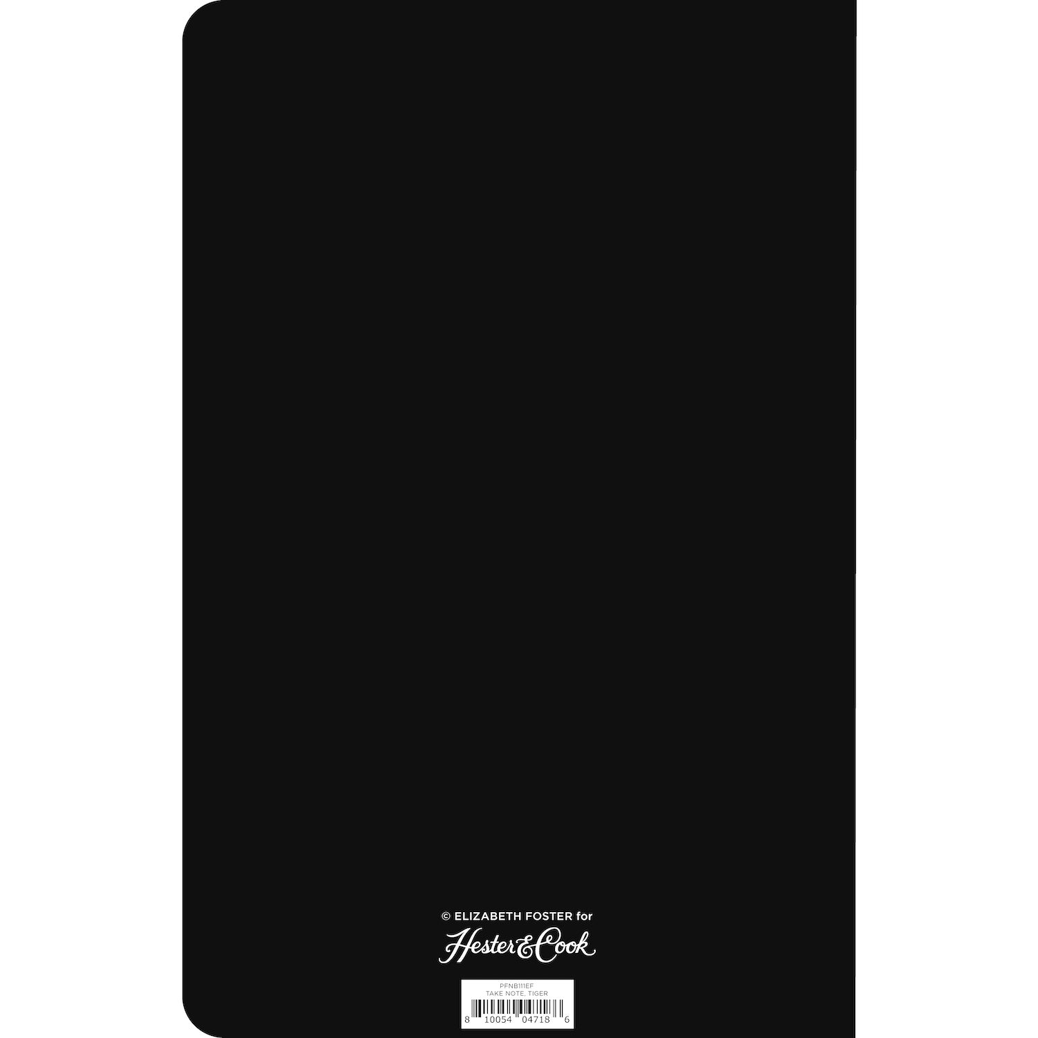 The black back cover of the notebook.