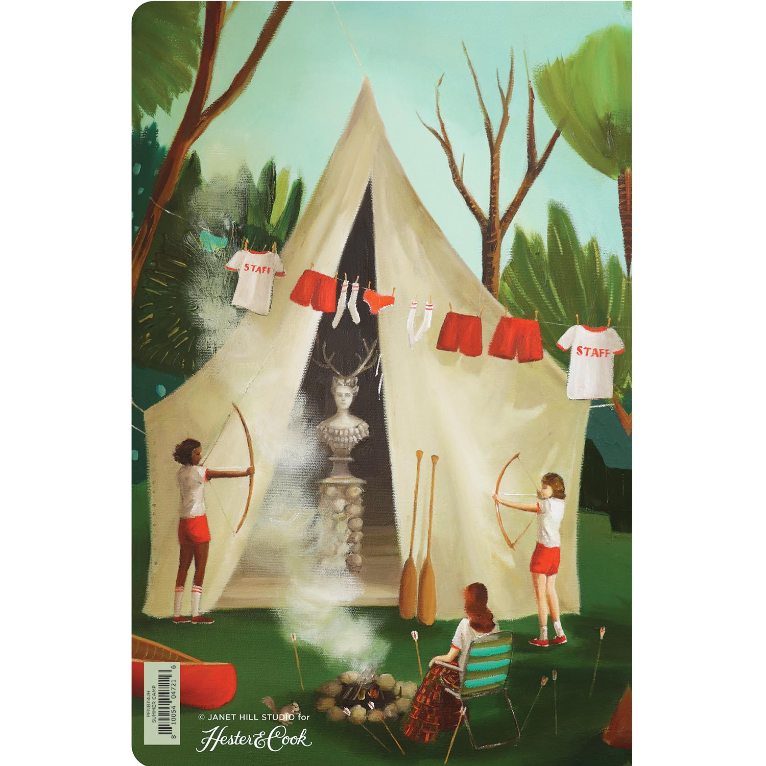 The back cover of the Summer Camp Notebook features the same illustration in reverse from the front.