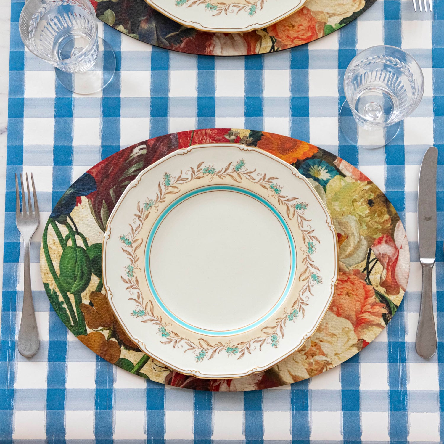 Oval Flemish Flowers Placemat, SOLD INDIVIDUALLY