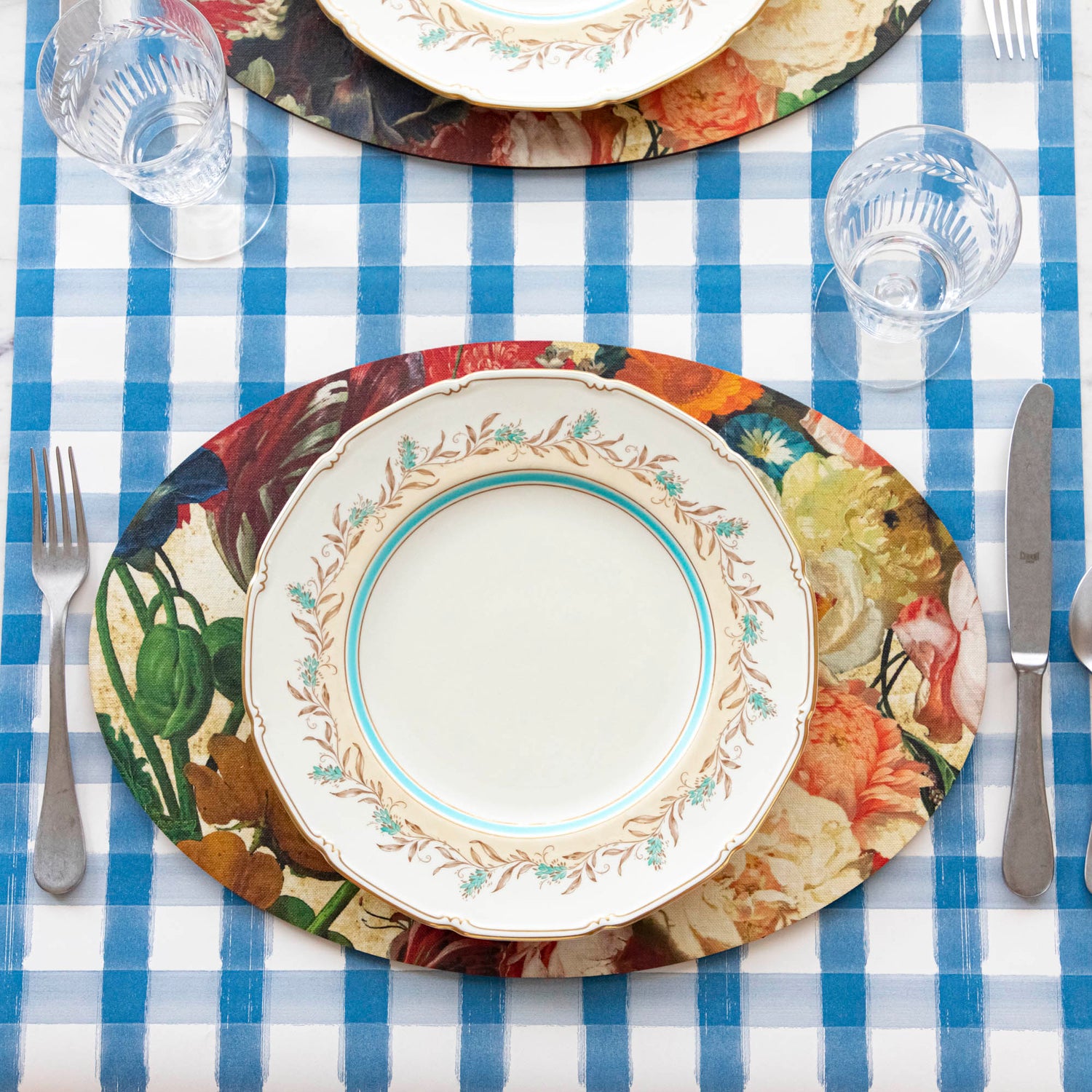Oval Flemish Flowers Placemat, SOLD INDIVIDUALLY