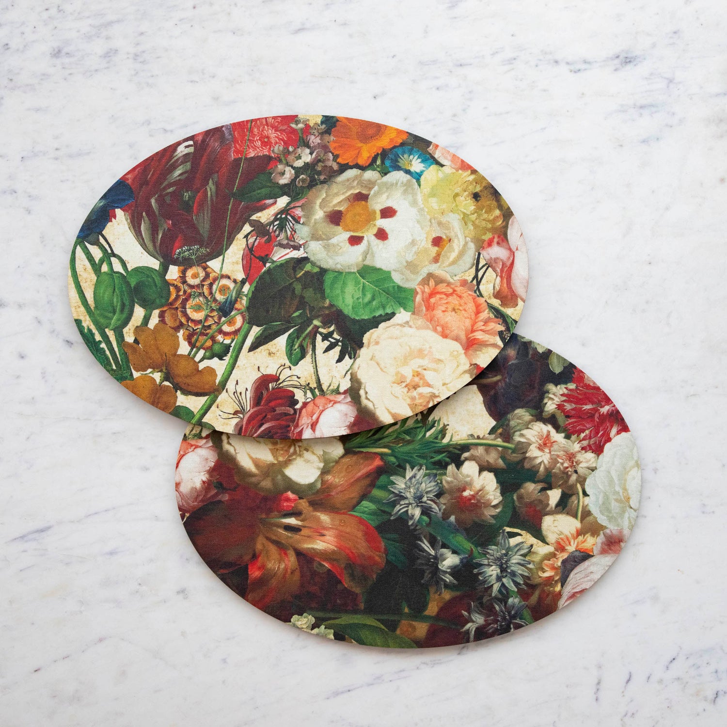 Oval Flemish Flowers Placemat, SOLD INDIVIDUALLY