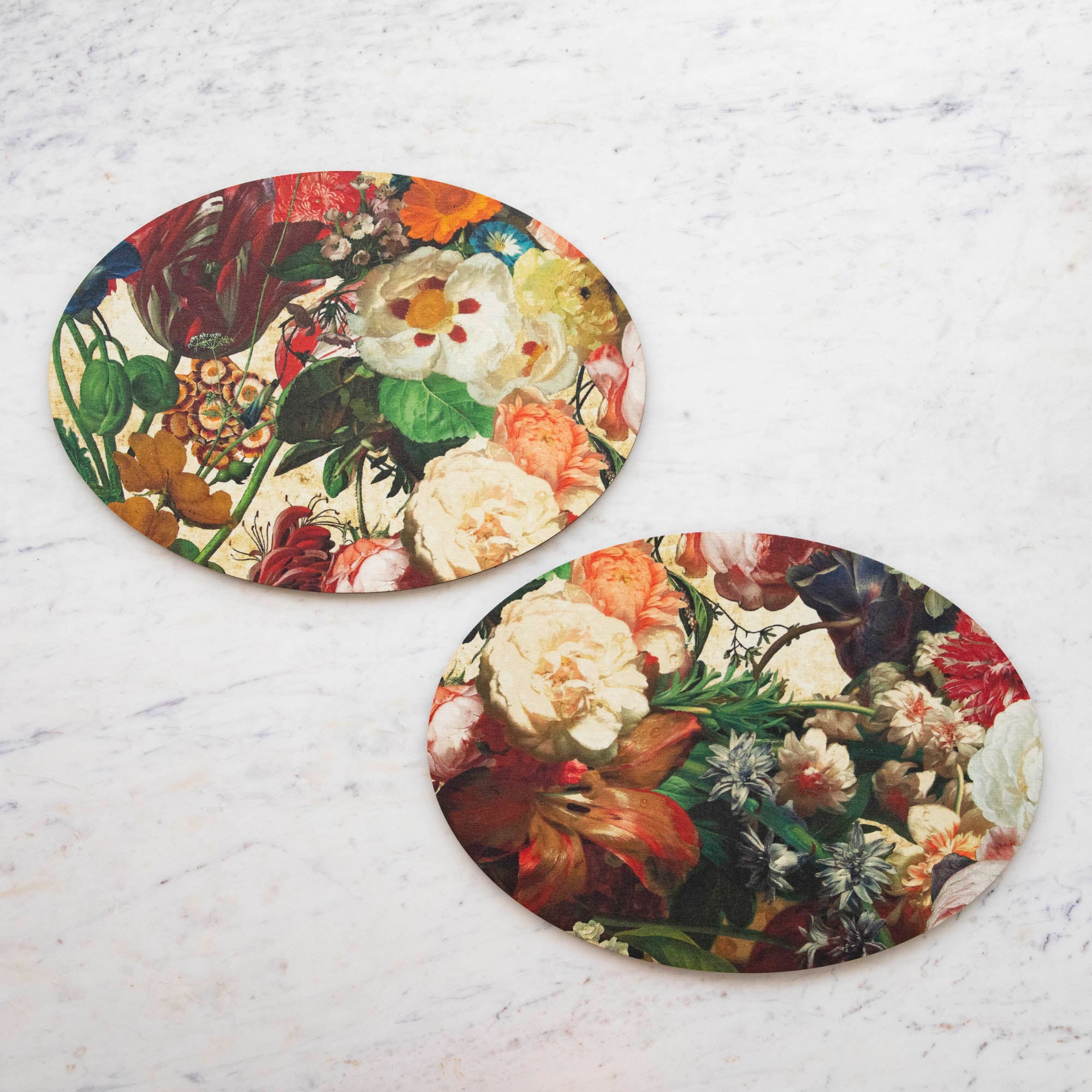 Oval Flemish Flowers Placemat, SOLD INDIVIDUALLY