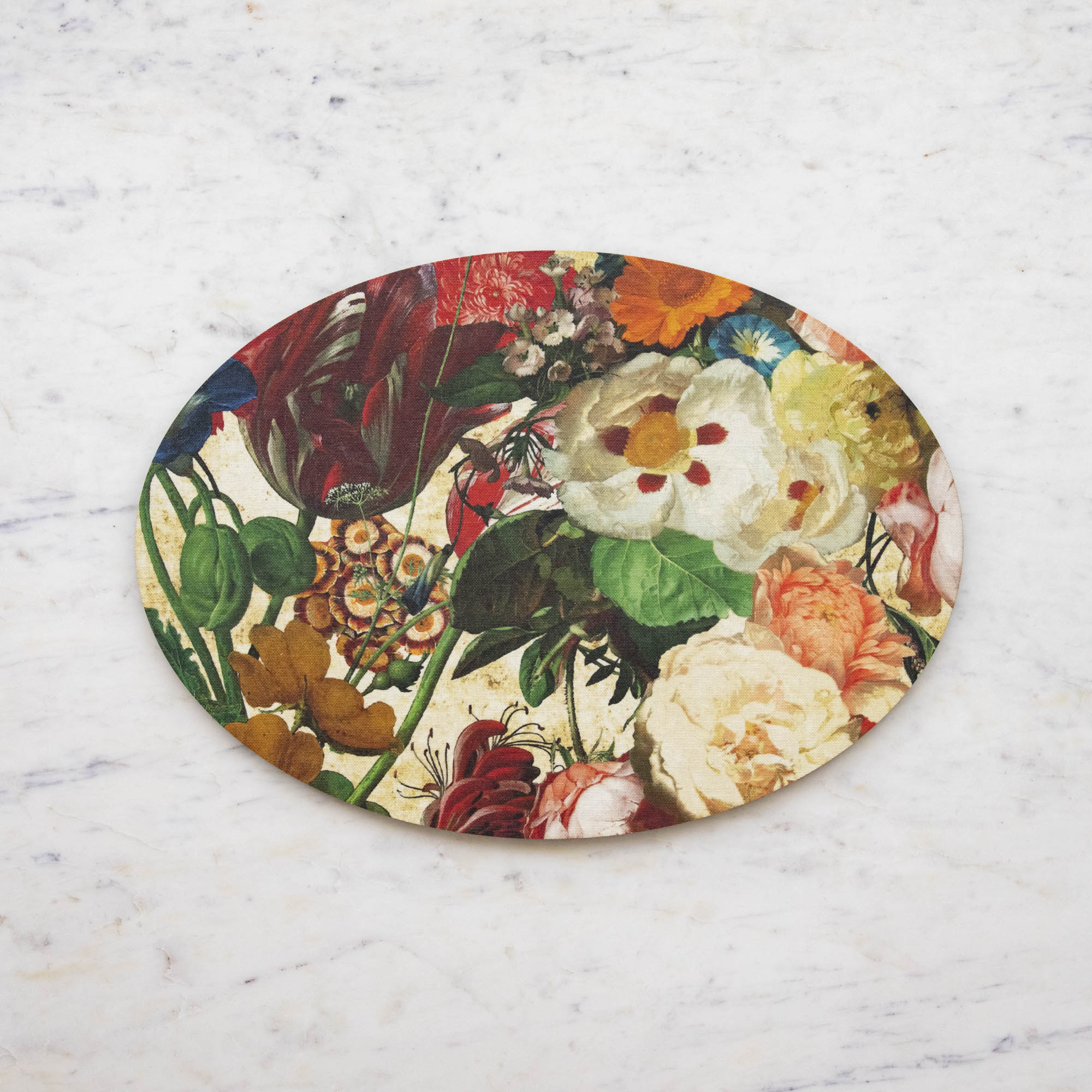 Oval Flemish Flowers Placemat, SOLD INDIVIDUALLY