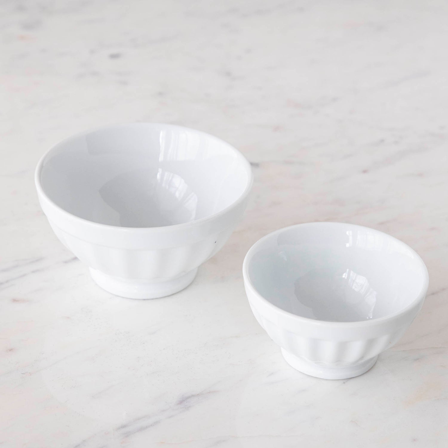 White Fluted Bowl in 2 sizes. 