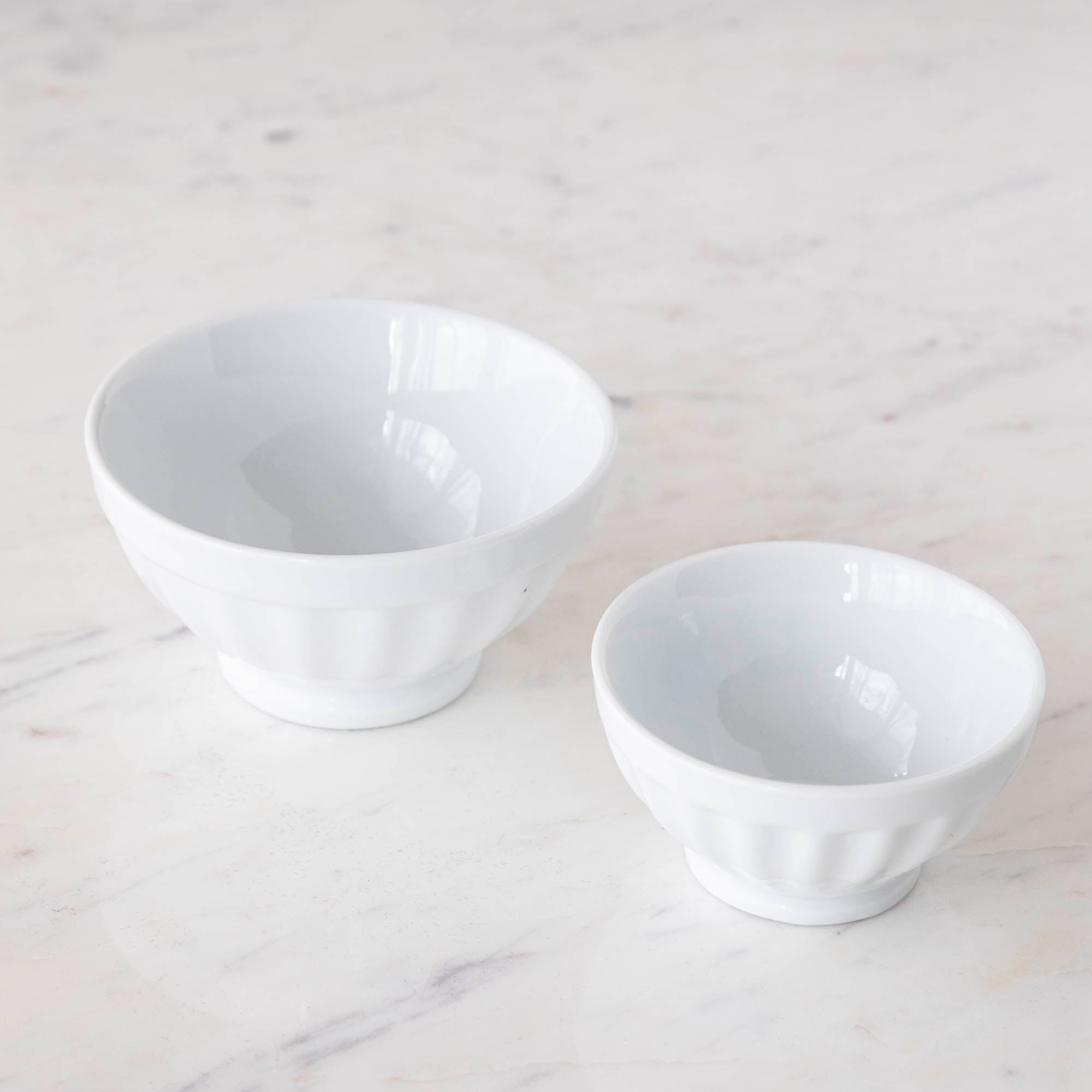 White Fluted Bowl in 2 sizes. 