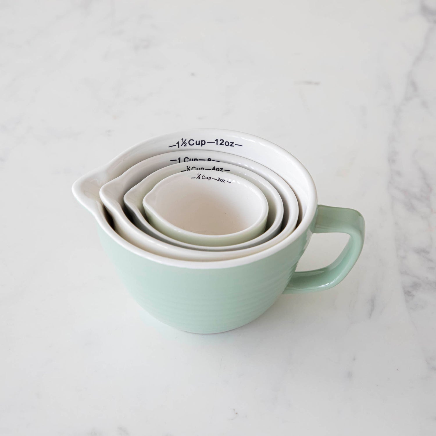 Stoneware Batter Bowl Measuring Cups, Set of 4