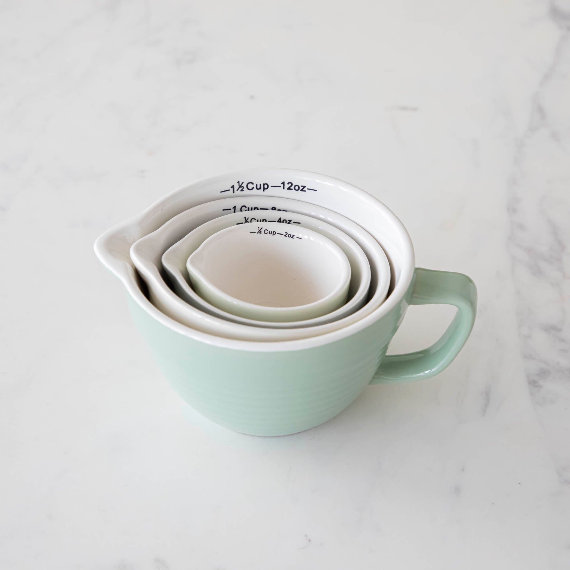Stoneware Batter Bowl Measuring Cups, Set of 4