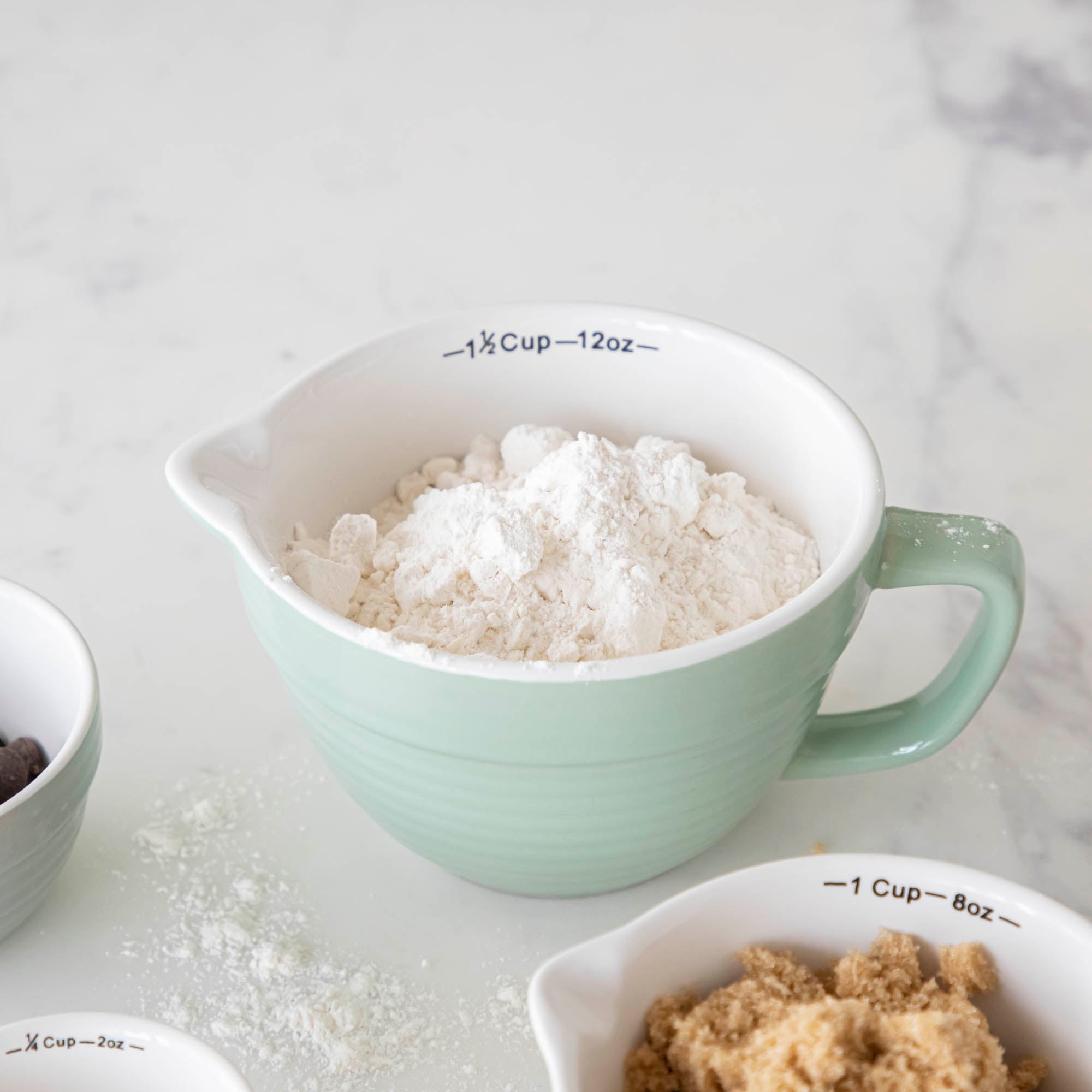 Stoneware Batter Bowl Measuring Cups, Set of 4