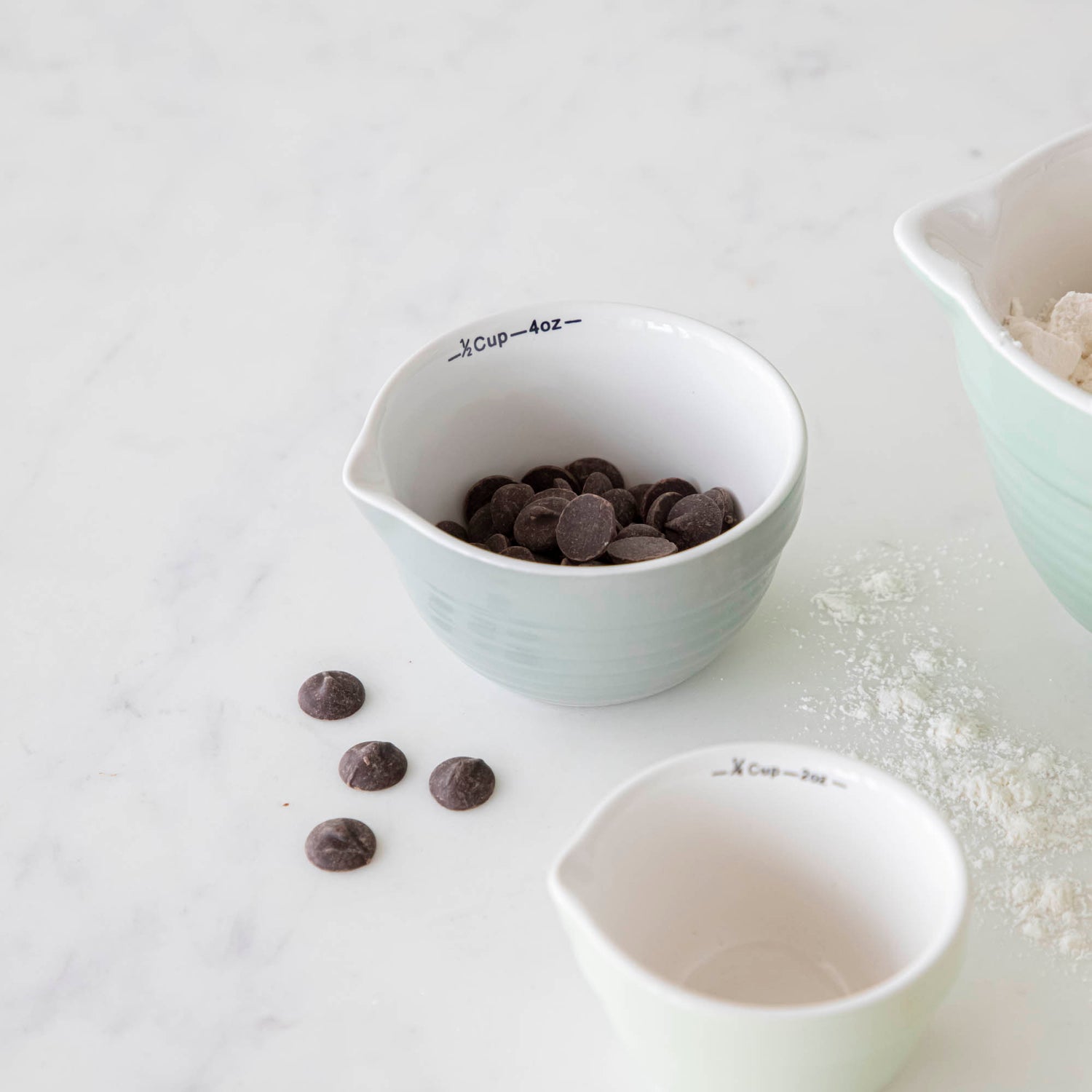 Stoneware Batter Bowl Measuring Cups, Set of 4