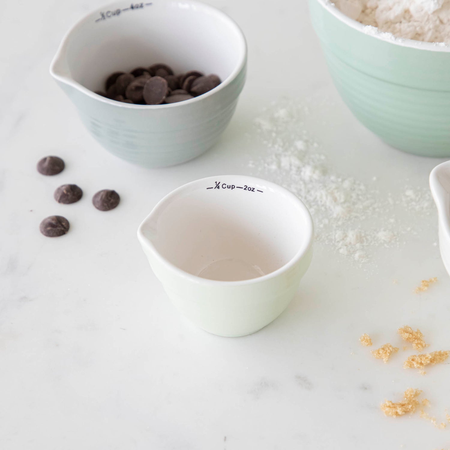 Stoneware Batter Bowl Measuring Cups, Set of 4