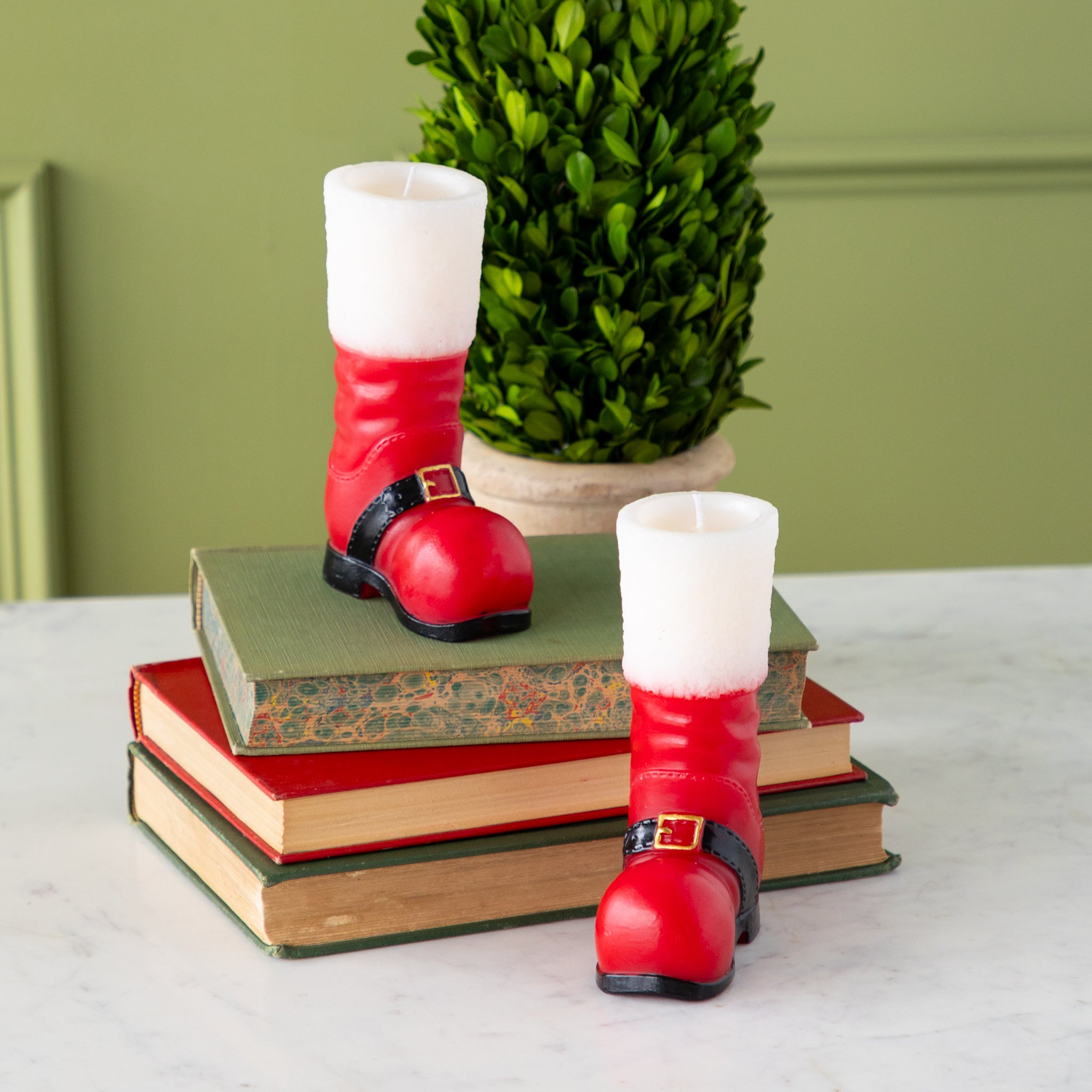 Santa Boot Shaped Candle