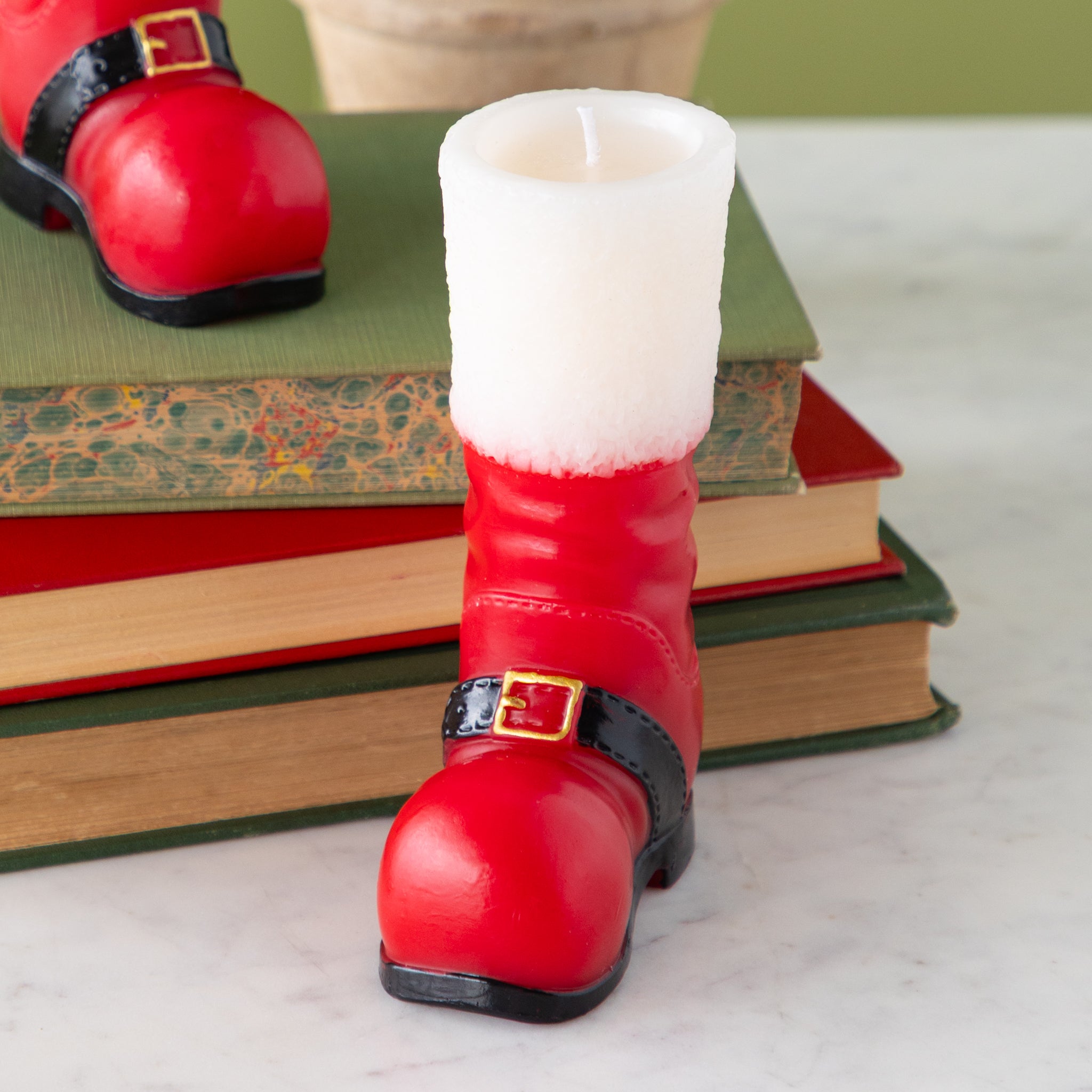 Santa Boot Shaped Candle