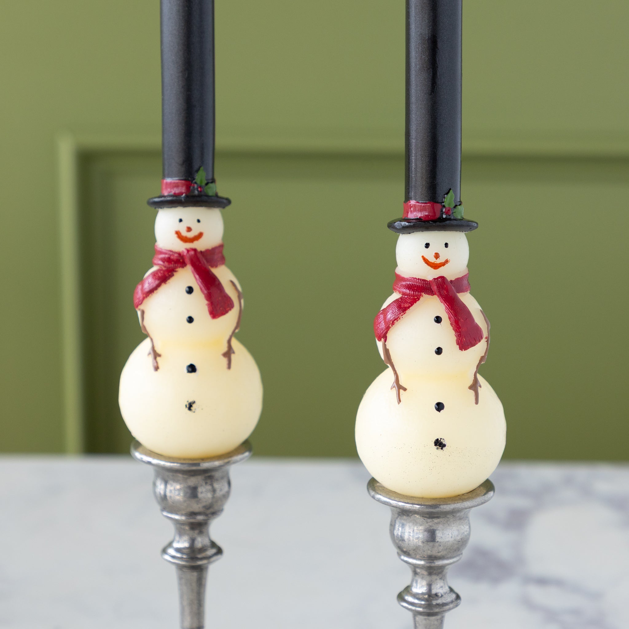 Snowman Taper Candles