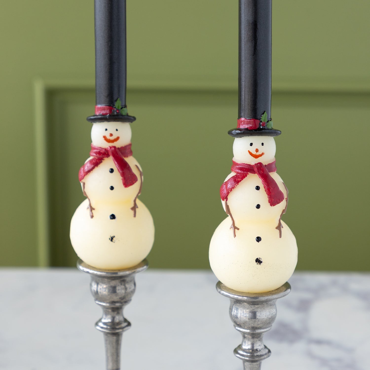 Snowman Taper Candles