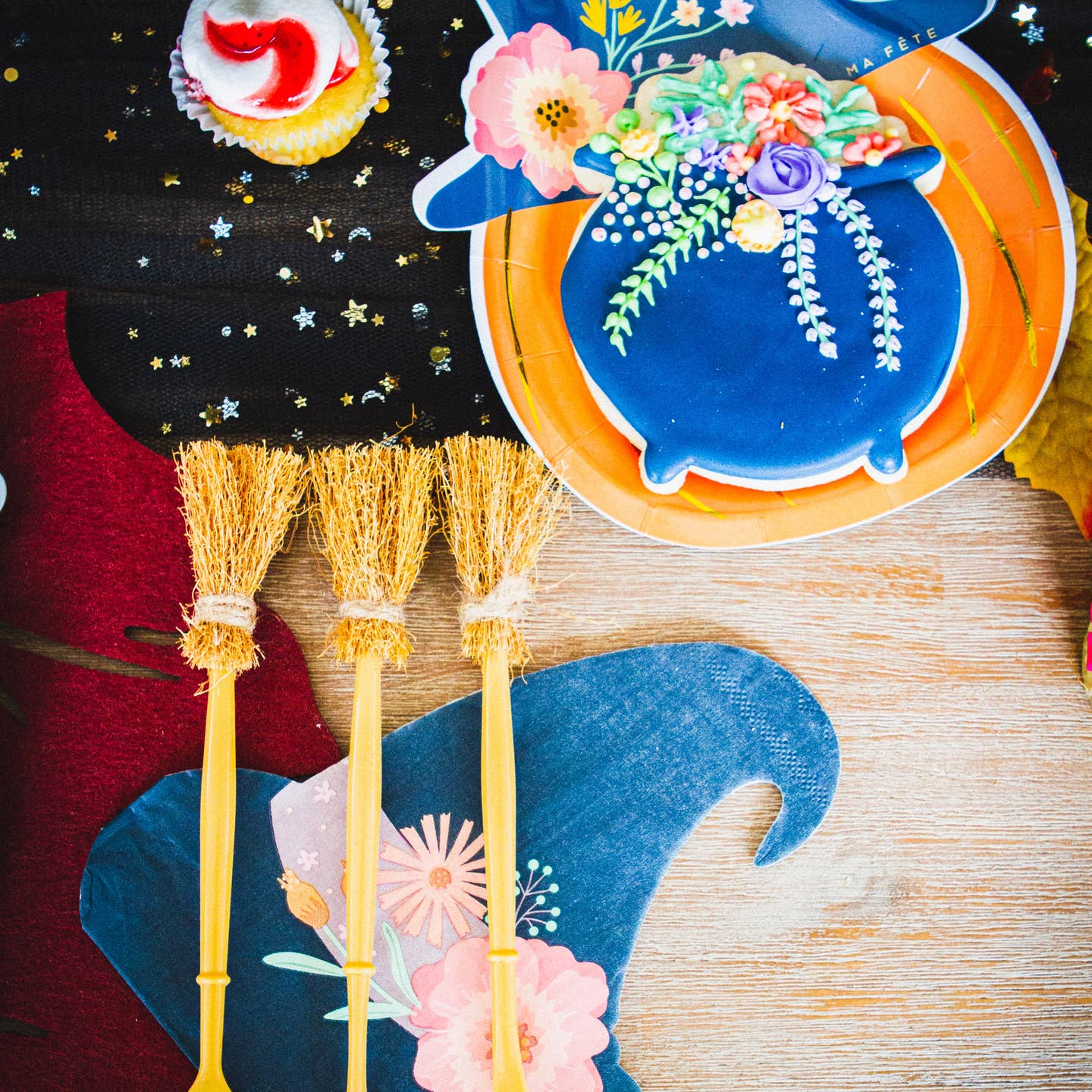 Plastic cutlery that looks like the end of a witches&