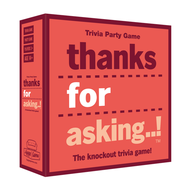 Front of Thanks for Asking Trivia Game Box