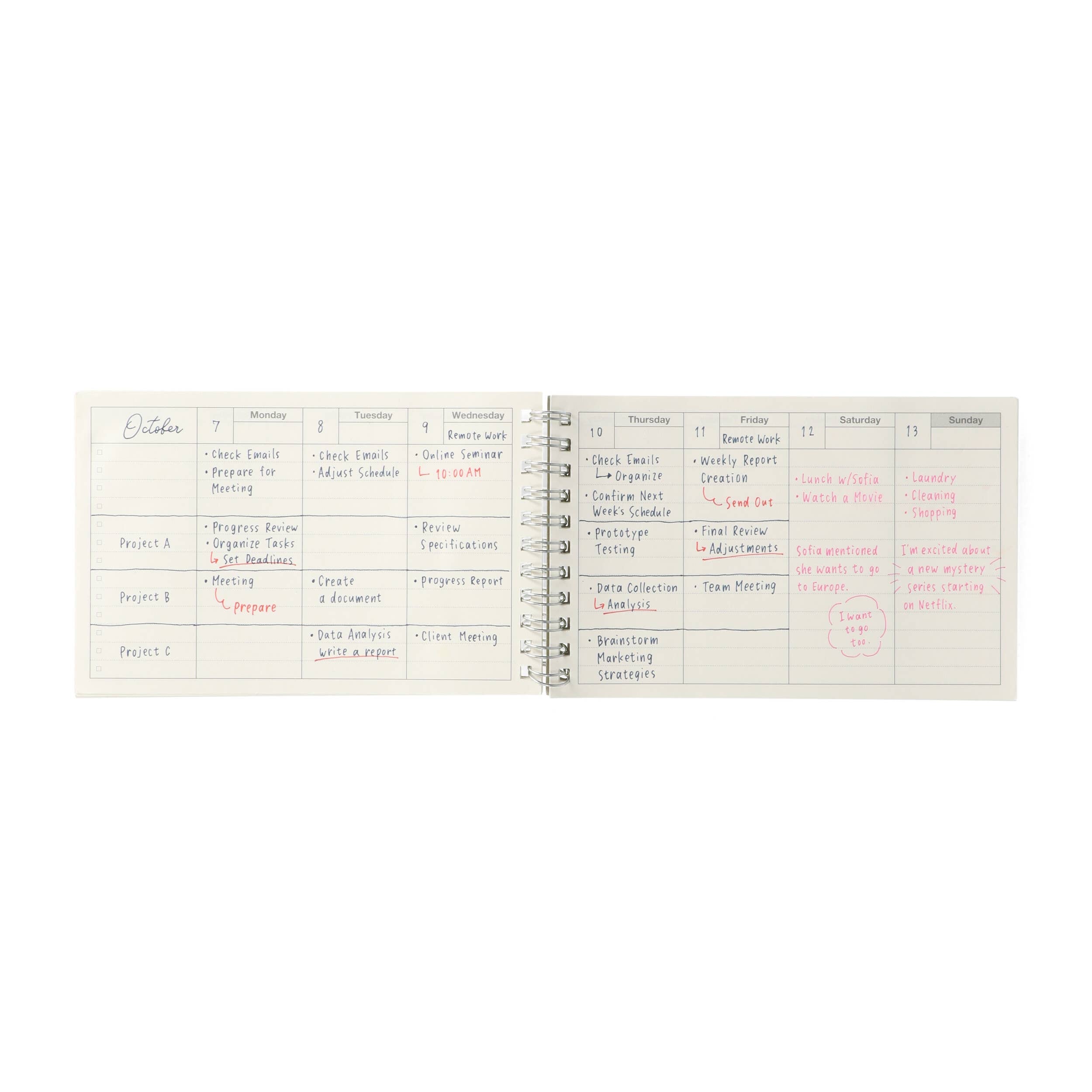 Dayfree Weekly Schedule