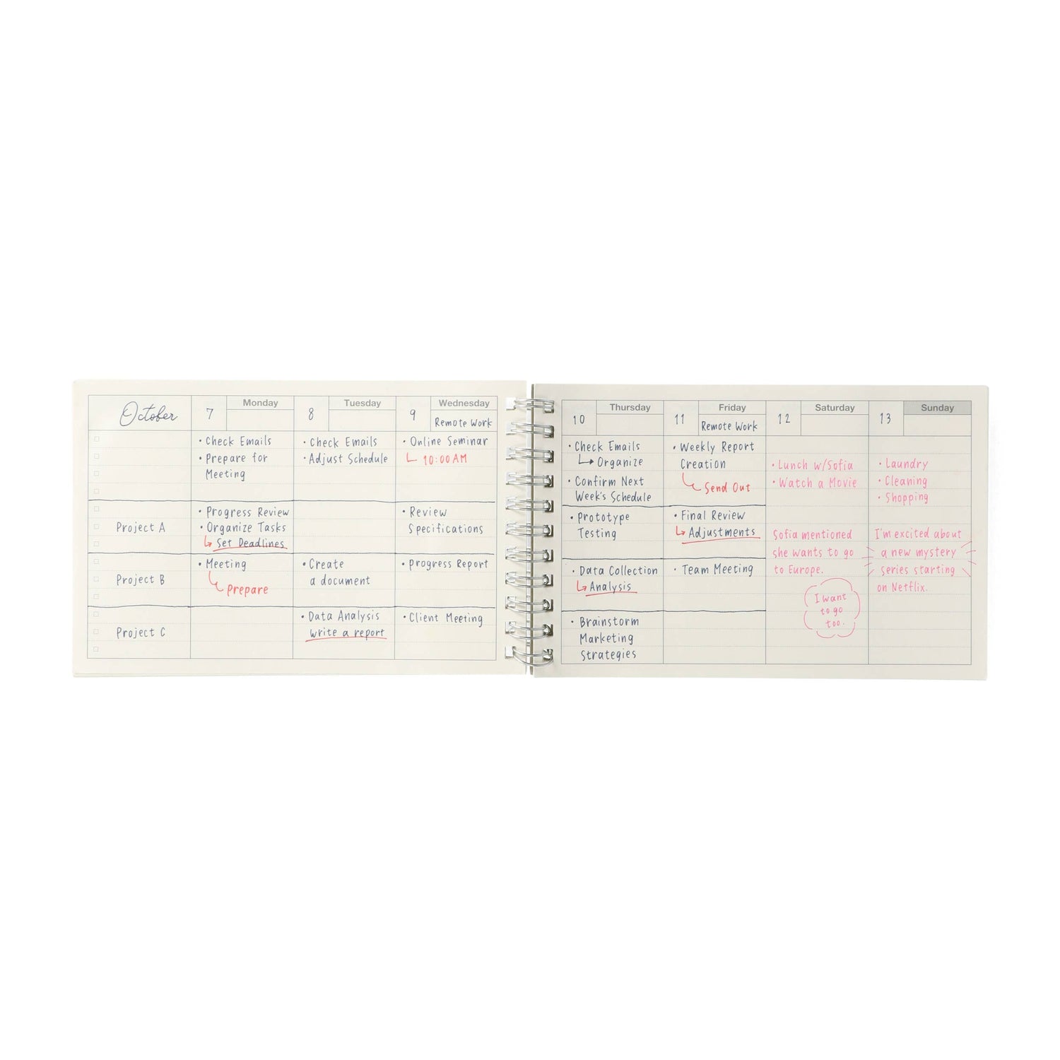 Dayfree Weekly Schedule