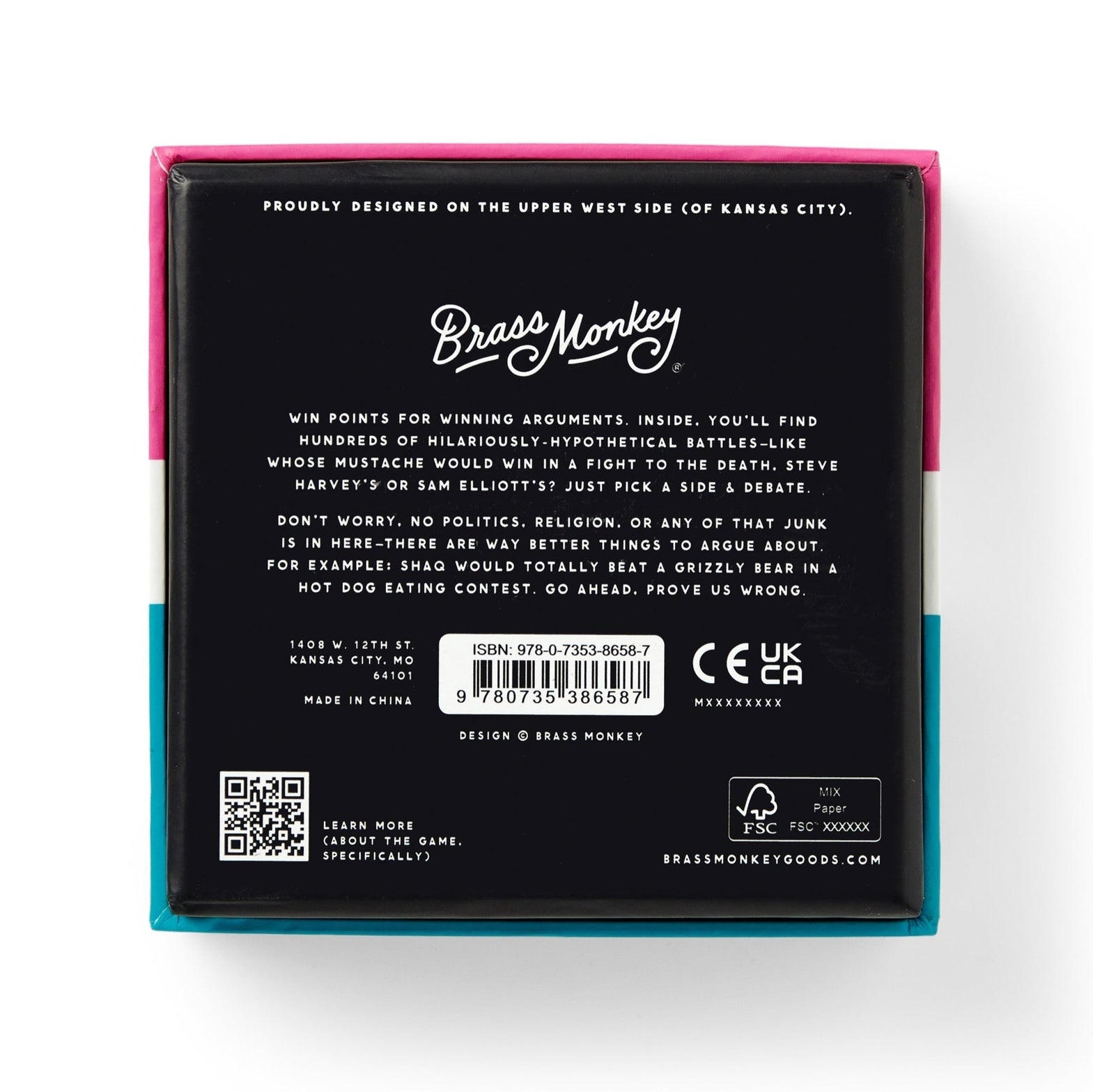 Back of a product box with text and branding, featuring &