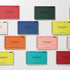 Collection of colorful weekly schedule planners on a white background.
