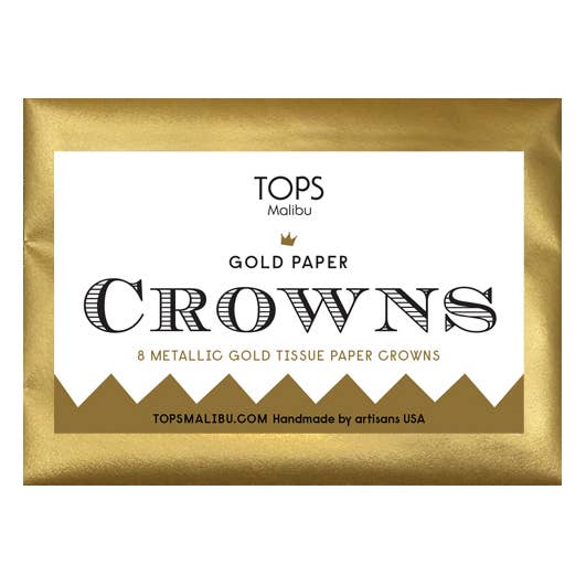 Packaging of the Gold Paper Crowns.