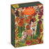 Puzzle box featuring artwork of Nathalie Lété of a pair of fox in an autumn leaves setting. 