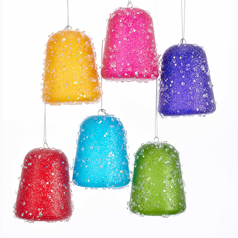 Glittered Gum Drop Ornament, 6 Assorted