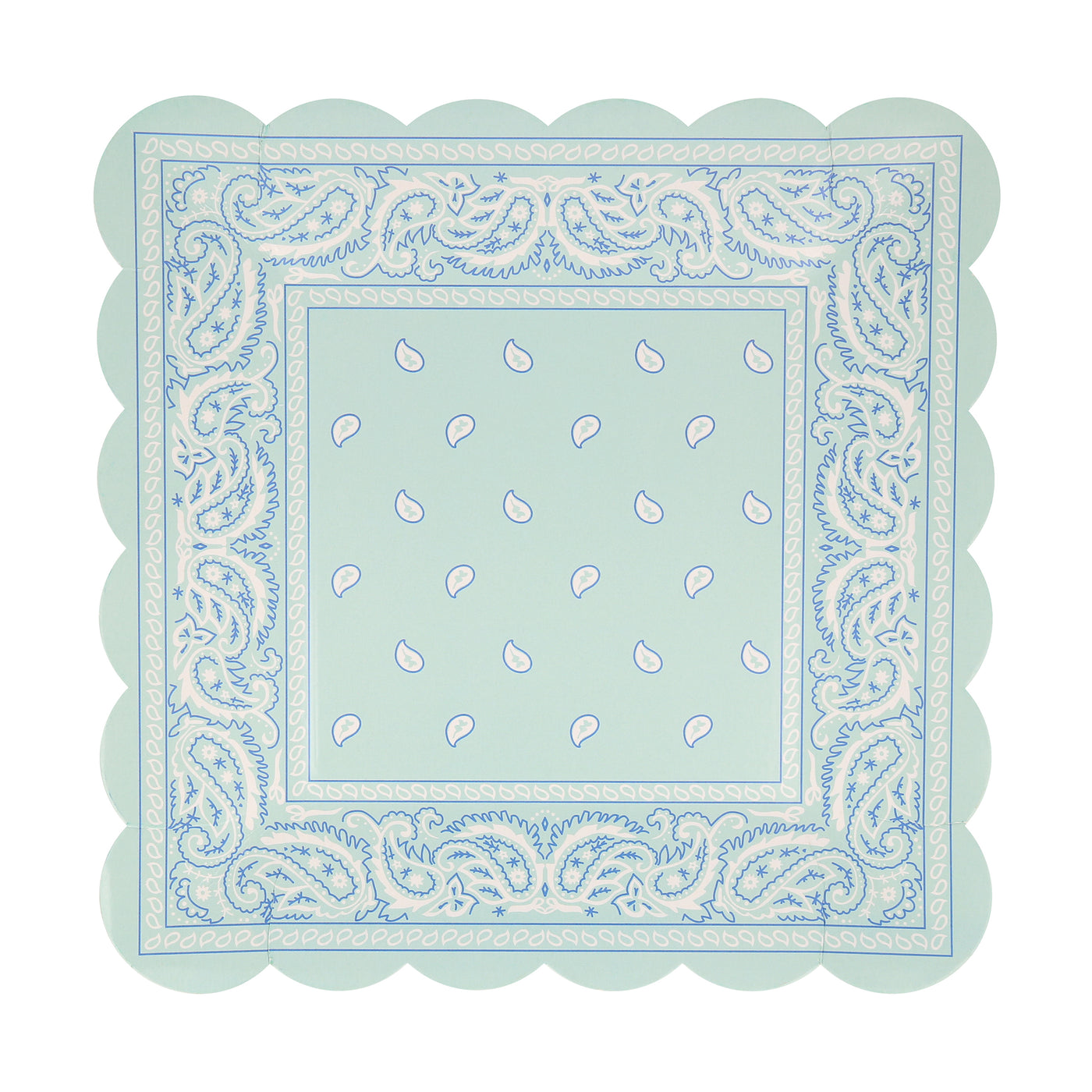 Western Bandana Square Plate in mint.