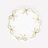 Paper plate by Meri Meri with gold bow illustrations around the edge.