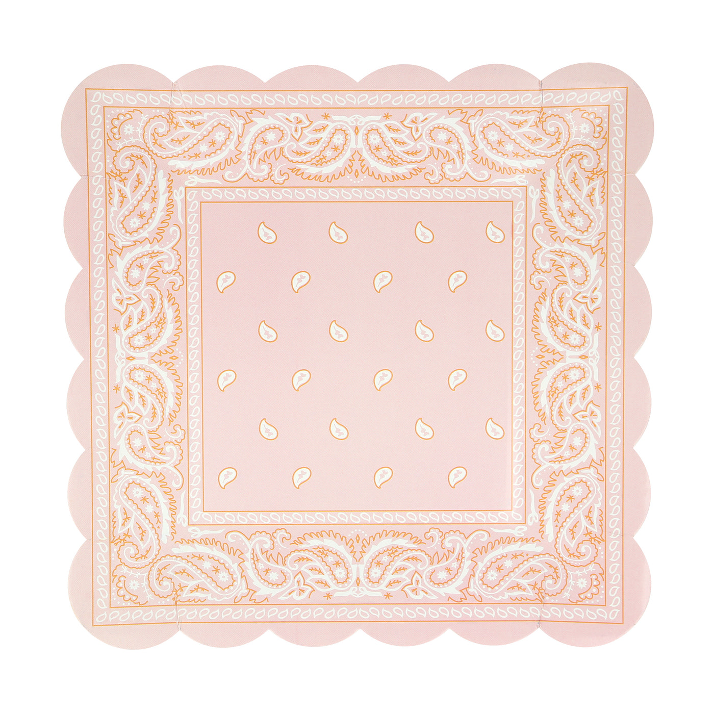 Western Bandana Square Plate in pink.