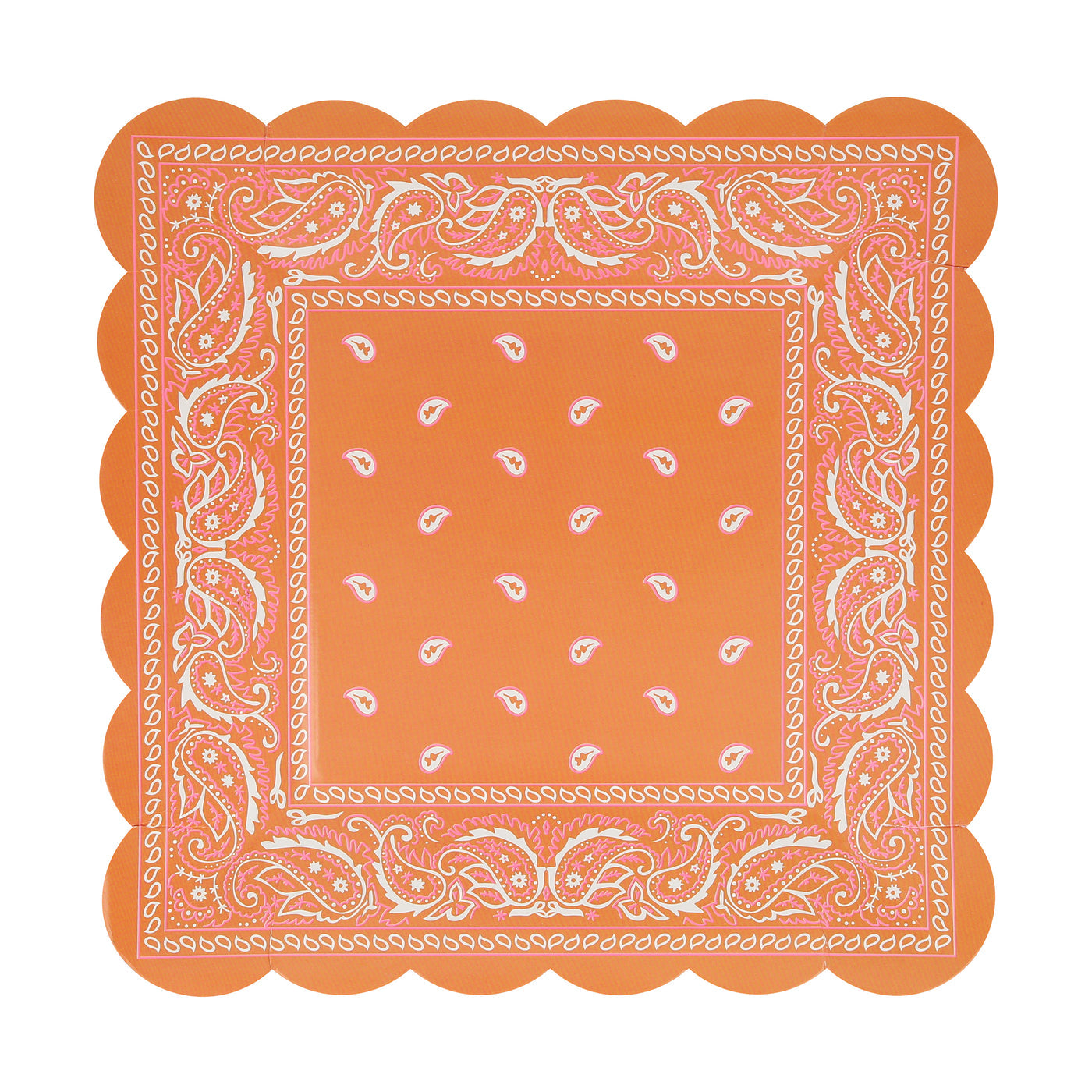 Western Bandana Square Plate in orange.