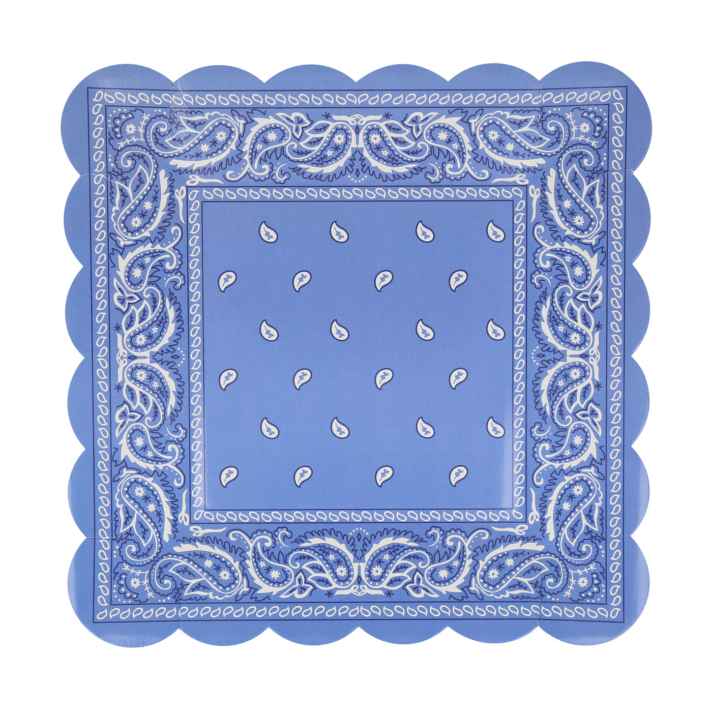 Western Bandana Square Plate in blue.
