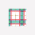 Colorful plaid pattern paper napkin on a white background.