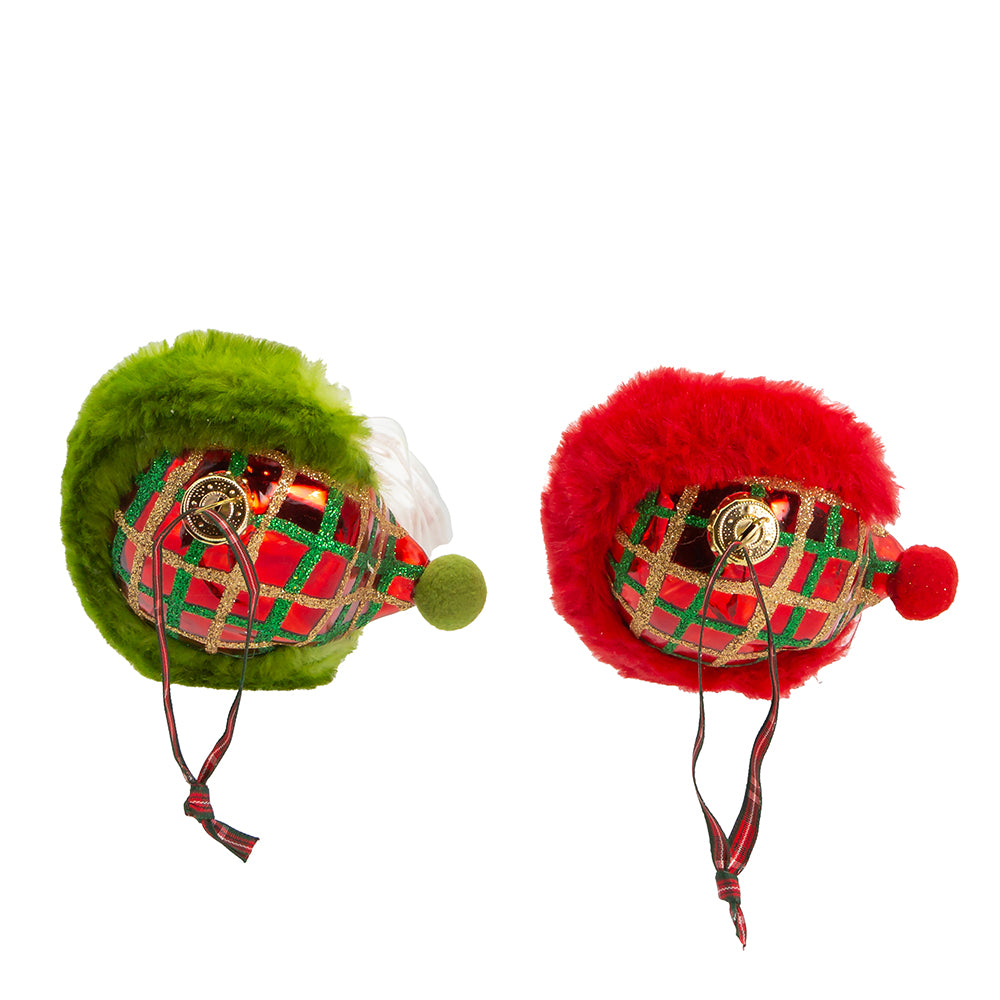 Plaid Santa Head Ornament